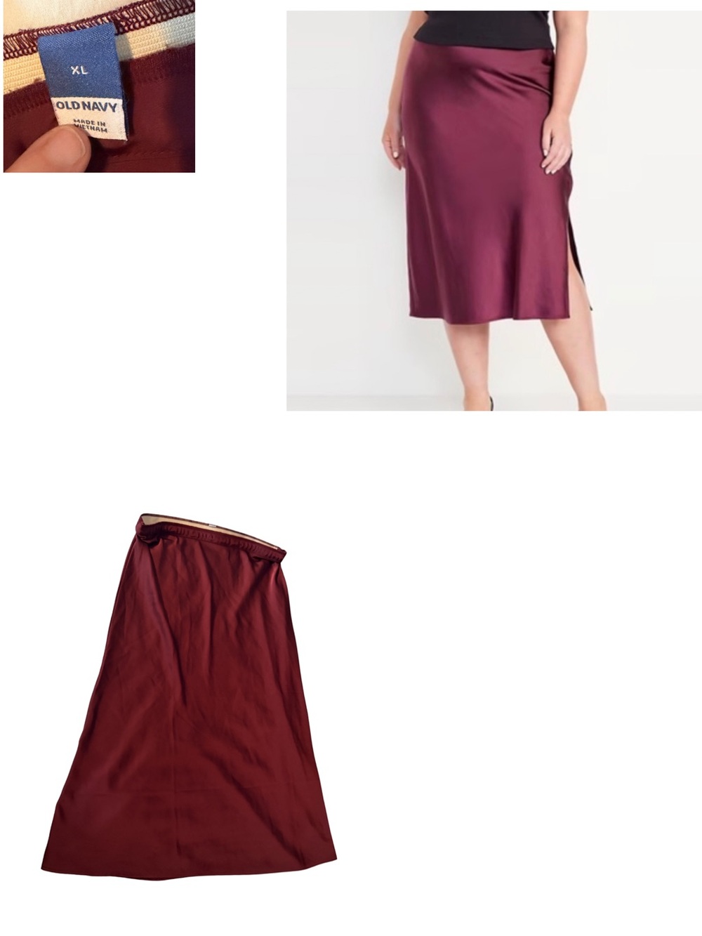 Old Navy Midi Skirt in Burgundy